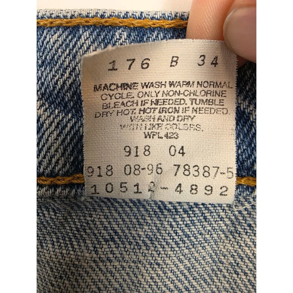 Levi's 512 Vintage 1996 Women's Light‎ Wash Slim Fit Tapered Leg Jeans Size 7S - Picture 9 of 10